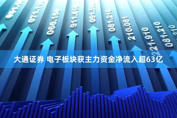 大通证券 电子板块获主力资金净流入超63亿