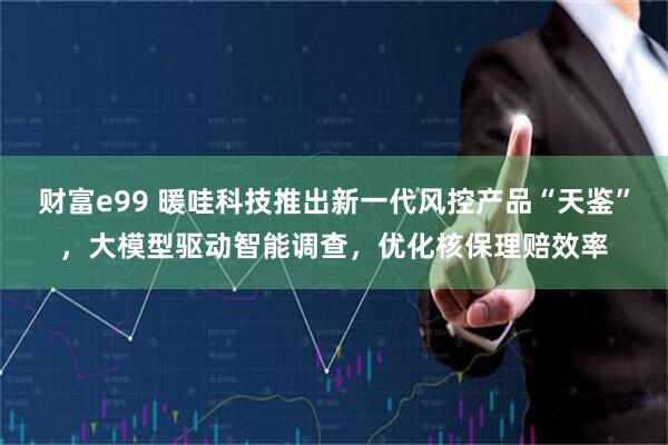 财富e99 暖哇科技推出新一代风控产品“天鉴”，大模型驱动智能调查，优化核保理赔效率